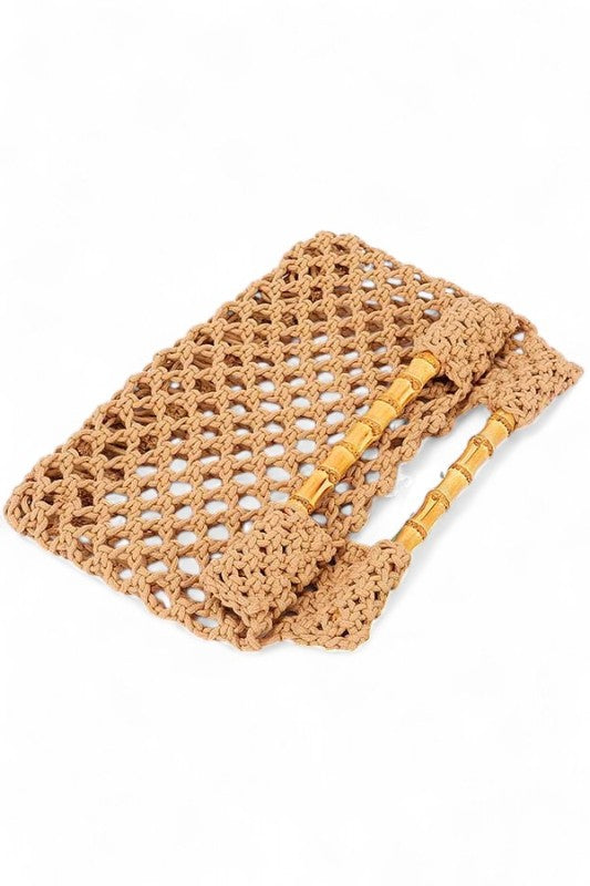 Crochet Bamboo Handle Clutch - Premium variable from Tooksie - Just $49.99! Shop now at Tooksie