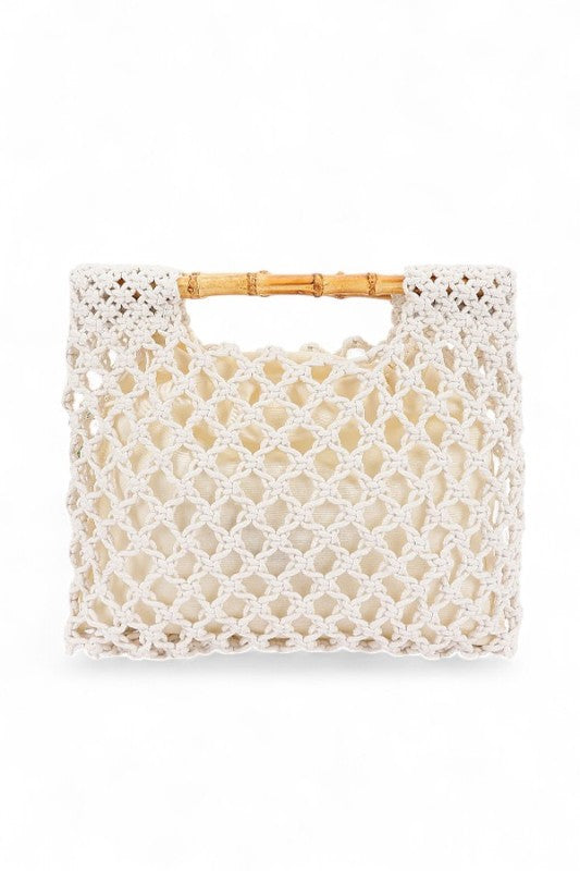 Crochet Bamboo Handle Clutch - Premium variable from Tooksie - Just $49.99! Shop now at Tooksie