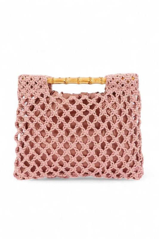 Crochet Bamboo Handle Clutch - Premium variable from Tooksie - Just $49.99! Shop now at Tooksie