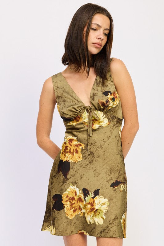 Bias Cut Mini Floral Dress - Premium variable from Tooksie - Just $55.99! Shop now at Tooksie