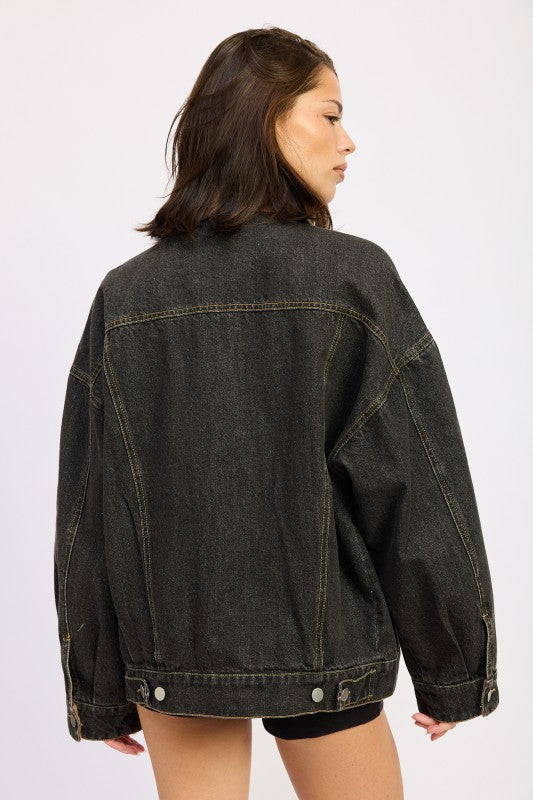 Oversize Denim Jacket - Premium variable from Tooksie - Just $83.99! Shop now at Tooksie