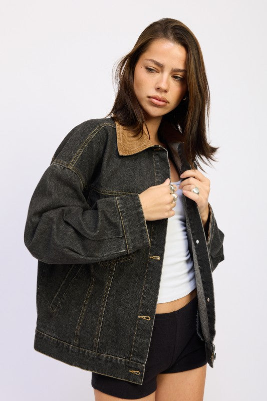 Oversize Denim Jacket - Premium variable from Tooksie - Just $83.99! Shop now at Tooksie