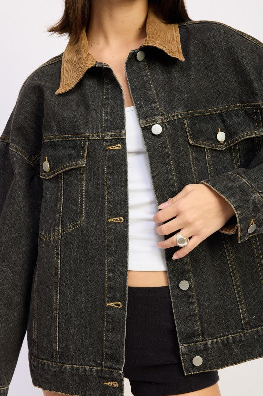 Oversize Denim Jacket - Premium variable from Tooksie - Just $83.99! Shop now at Tooksie