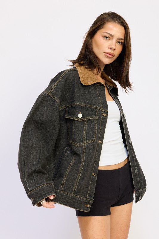 Oversize Denim Jacket - Premium variable from Tooksie - Just $83.99! Shop now at Tooksie