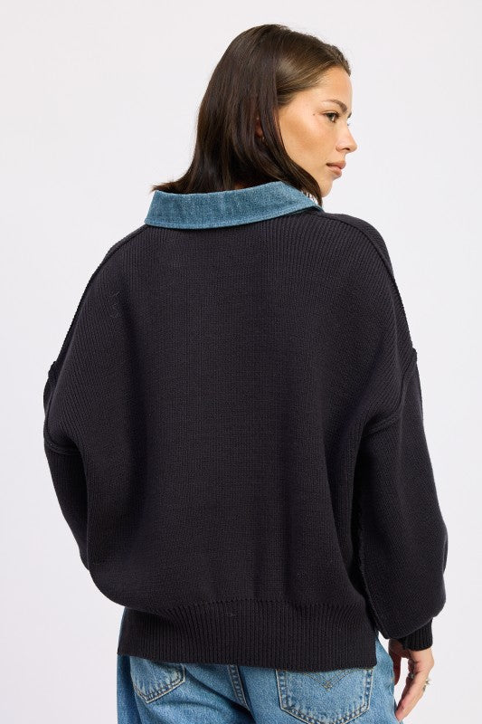 Oversize Sweater with Collar - Premium variable from Tooksie - Just $85.99! Shop now at Tooksie