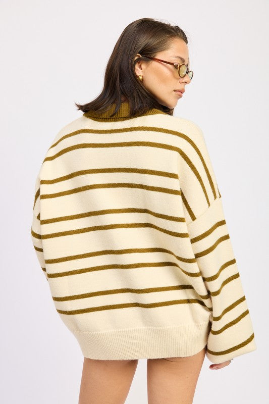 Oversized Stripe Collar Sweater - Premium variable from Tooksie - Just $49.99! Shop now at Tooksie