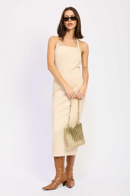 Halter Midi Dress - Premium variable from Tooksie - Just $61.99! Shop now at Tooksie