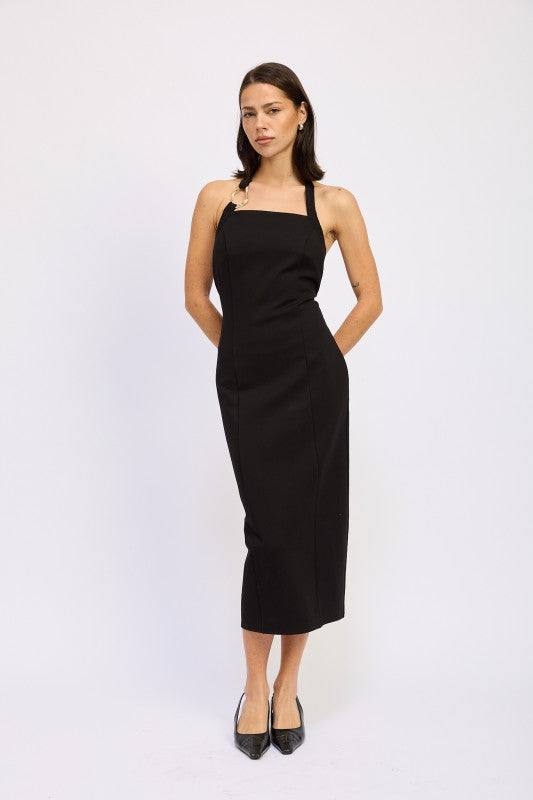 Halter Midi Dress - Premium variable from Tooksie - Just $61.99! Shop now at Tooksie
