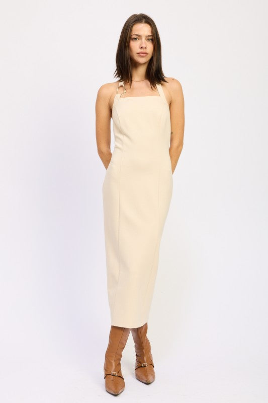 Halter Midi Dress - Premium variable from Tooksie - Just $61.99! Shop now at Tooksie