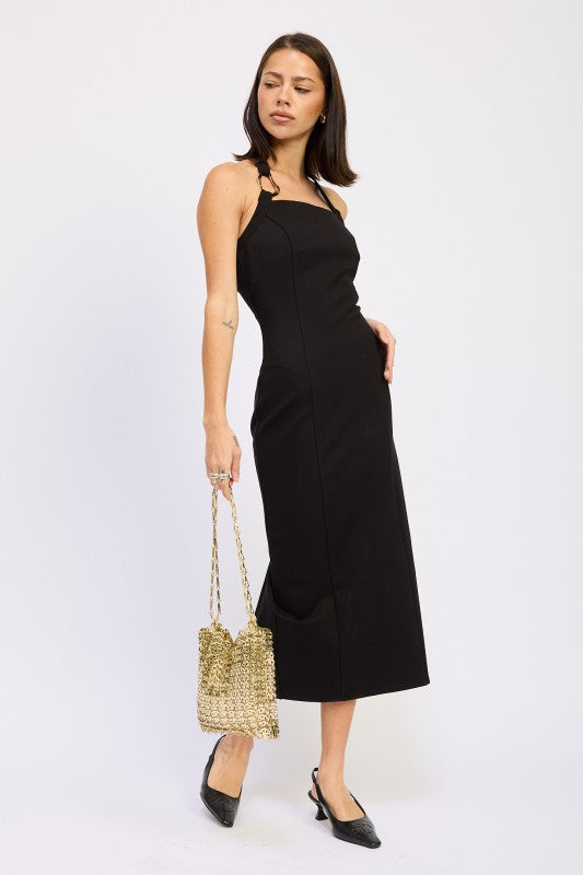 Halter Midi Dress - Premium variable from Tooksie - Just $61.99! Shop now at Tooksie