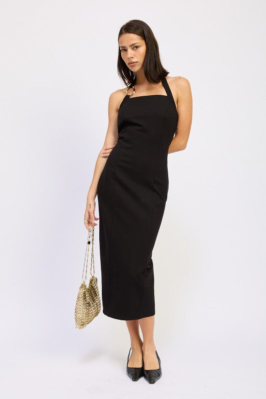 Halter Midi Dress - Premium variable from Tooksie - Just $61.99! Shop now at Tooksie