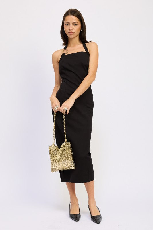 Halter Midi Dress - Premium variable from Tooksie - Just $61.99! Shop now at Tooksie
