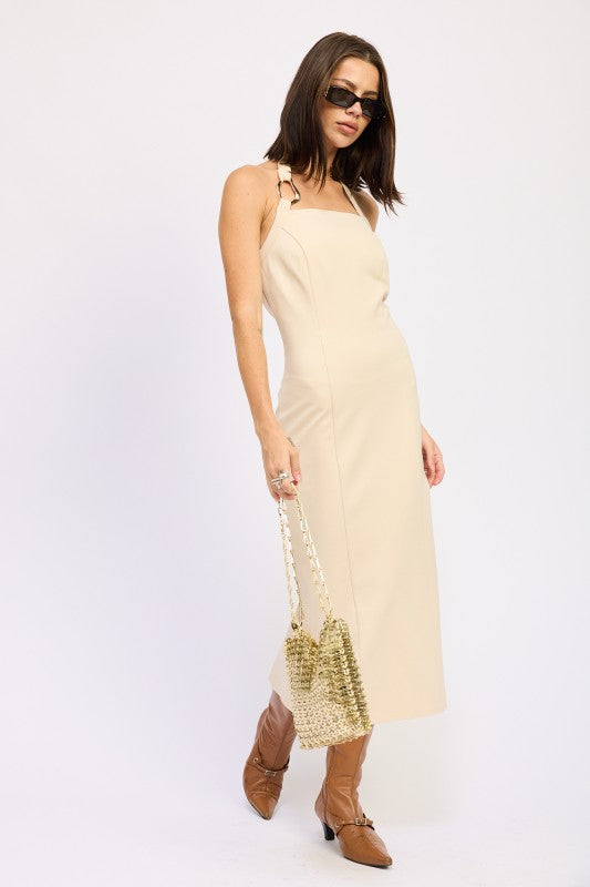 Halter Midi Dress - Premium variable from Tooksie - Just $61.99! Shop now at Tooksie