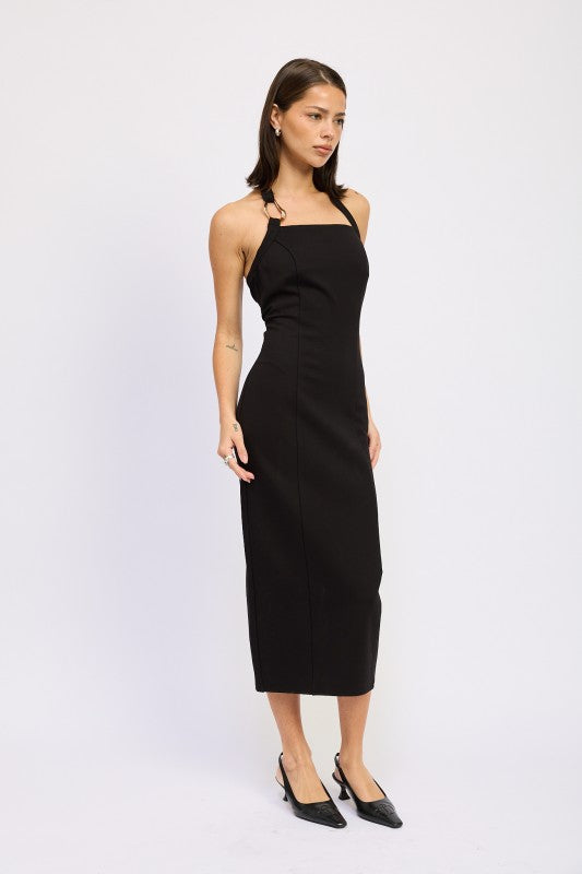 Halter Midi Dress - Premium variable from Tooksie - Just $61.99! Shop now at Tooksie