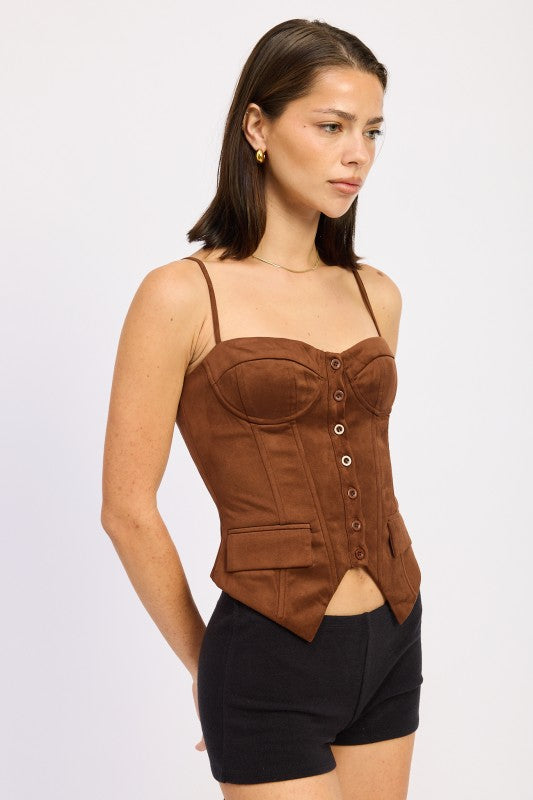 Back Lace Up Bustier Top - Premium variable from Tooksie - Just $57.99! Shop now at Tooksie