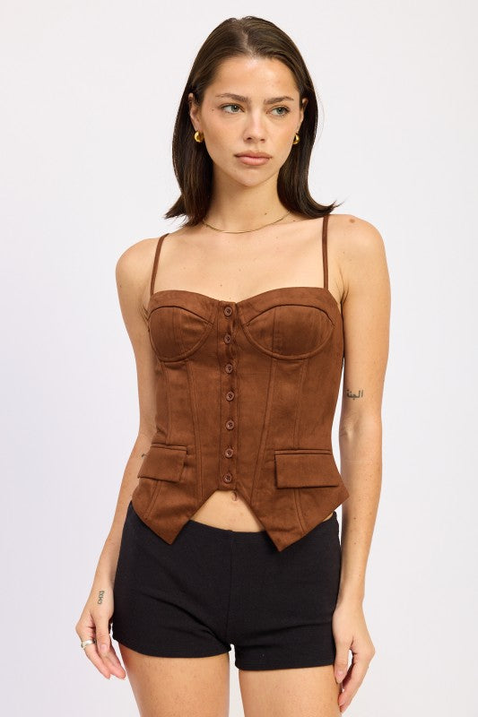Back Lace Up Bustier Top - Premium variable from Tooksie - Just $57.99! Shop now at Tooksie
