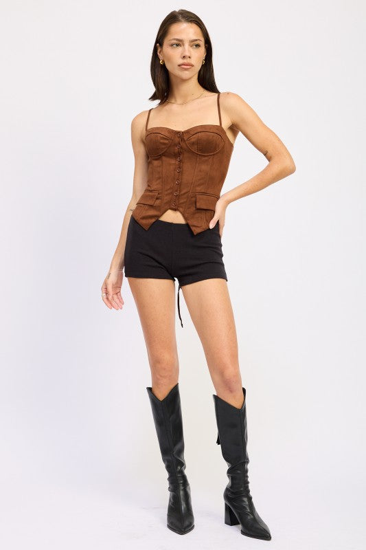 Back Lace Up Bustier Top - Premium variable from Tooksie - Just $57.99! Shop now at Tooksie
