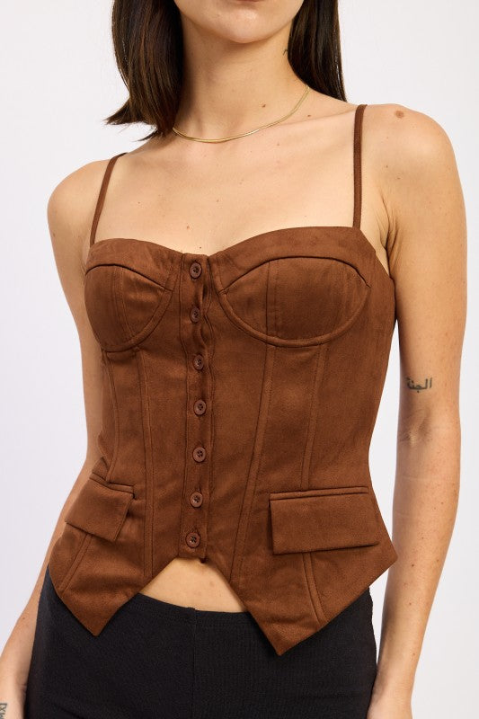Back Lace Up Bustier Top - Premium variable from Tooksie - Just $57.99! Shop now at Tooksie