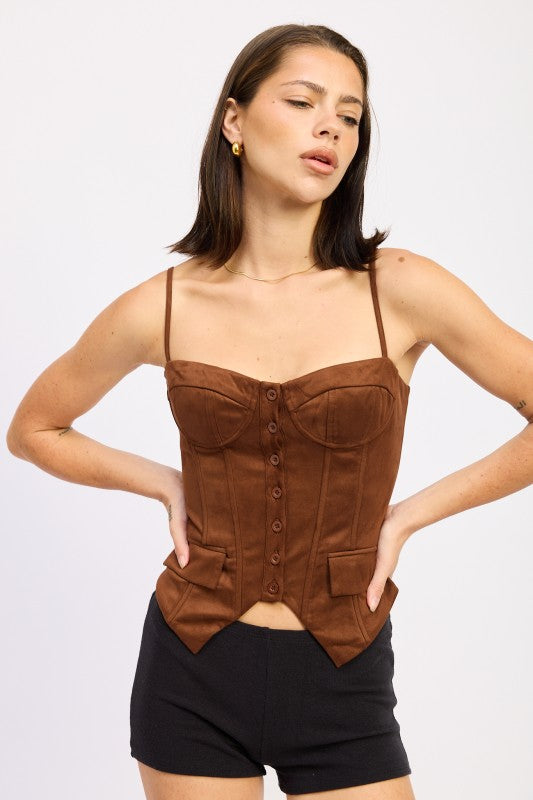 Back Lace Up Bustier Top - Premium variable from Tooksie - Just $57.99! Shop now at Tooksie