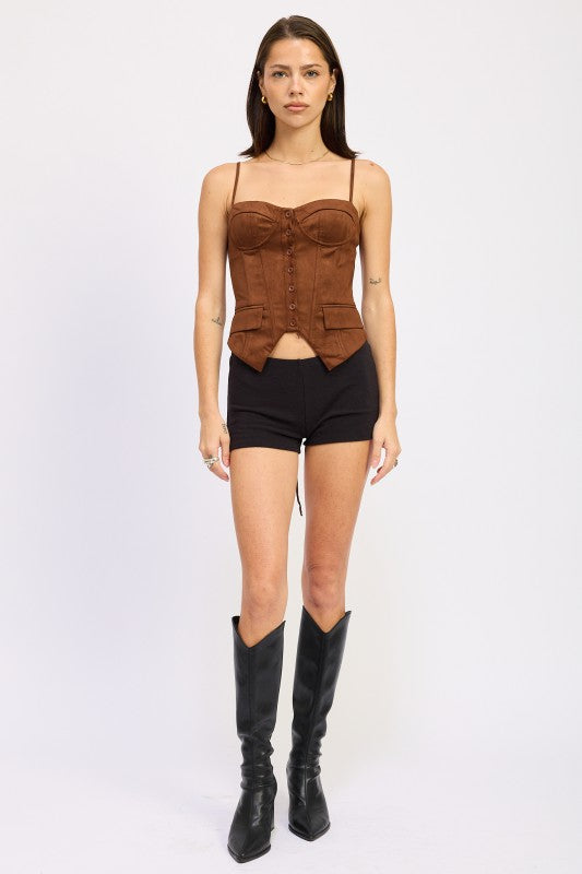 Back Lace Up Bustier Top - Premium variable from Tooksie - Just $57.99! Shop now at Tooksie