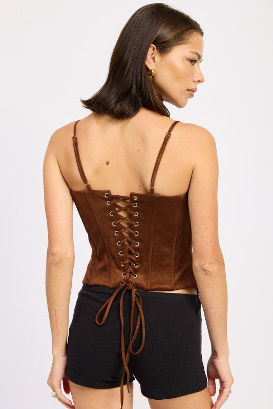 Back Lace Up Bustier Top - Premium variable from Tooksie - Just $57.99! Shop now at Tooksie
