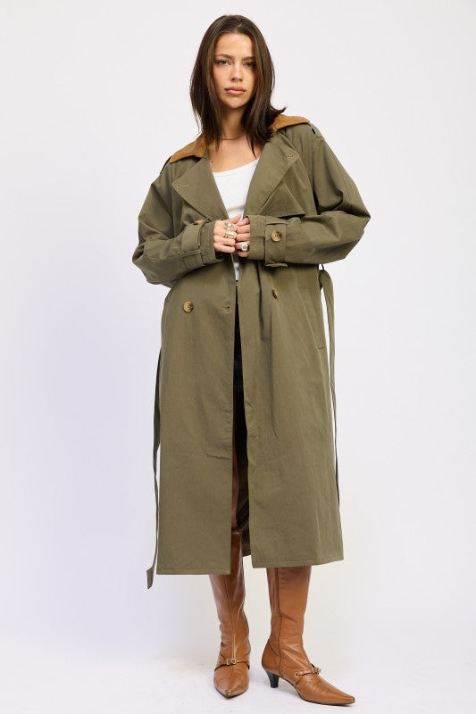 Double Breasted Trench Coat - Premium variable from Tooksie - Just $120.99! Shop now at Tooksie