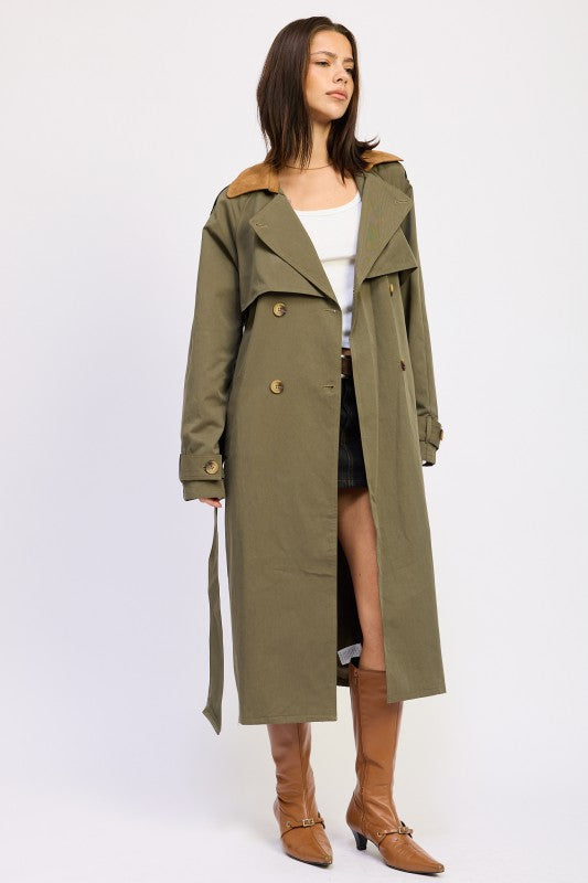 Double Breasted Trench Coat - Premium variable from Tooksie - Just $120.99! Shop now at Tooksie
