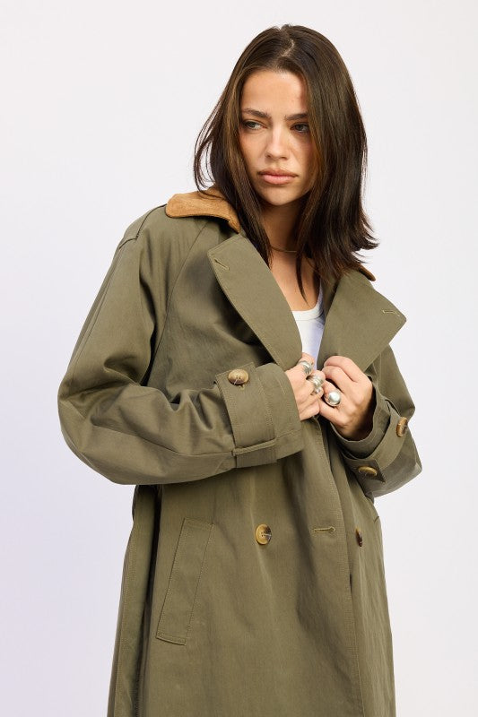 Double Breasted Trench Coat - Premium variable from Tooksie - Just $120.99! Shop now at Tooksie