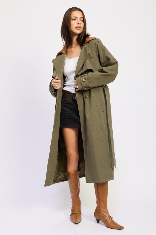 Double Breasted Trench Coat - Premium variable from Tooksie - Just $120.99! Shop now at Tooksie