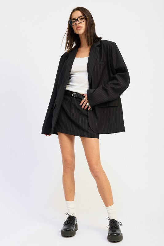 Pin Stripe Oversized Blazer - Premium variable from Tooksie - Just $98.99! Shop now at Tooksie