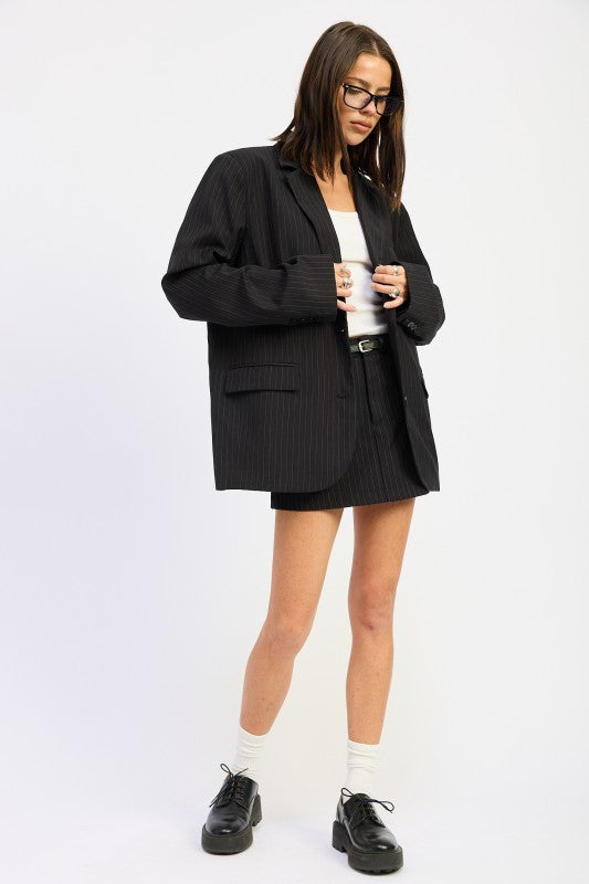 Pin Stripe Oversized Blazer - Premium variable from Tooksie - Just $98.99! Shop now at Tooksie
