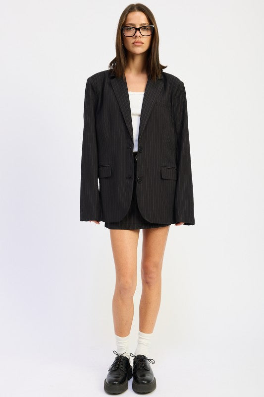 Pin Stripe Oversized Blazer - Premium variable from Tooksie - Just $98.99! Shop now at Tooksie