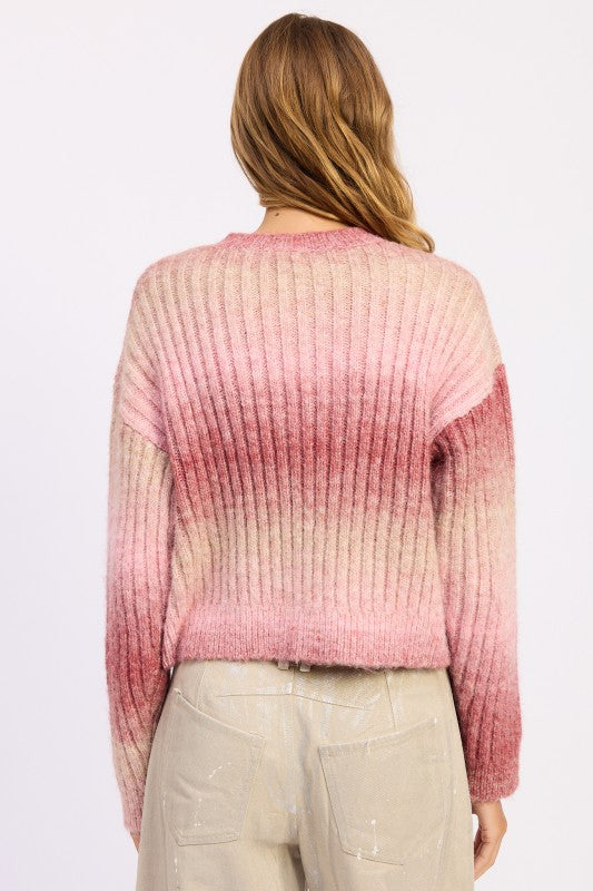 Rosé Gradient Double Zip Cardigan - Premium variable from Tooksie - Just $75.99! Shop now at Tooksie