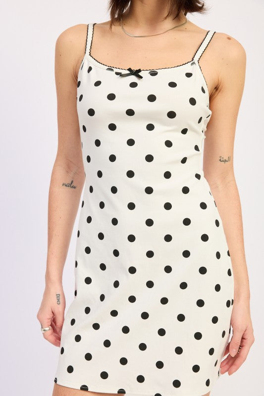 Spaghetti Strap Mini Polka Dot Dress - Premium variable from Tooksie - Just $53.99! Shop now at Tooksie