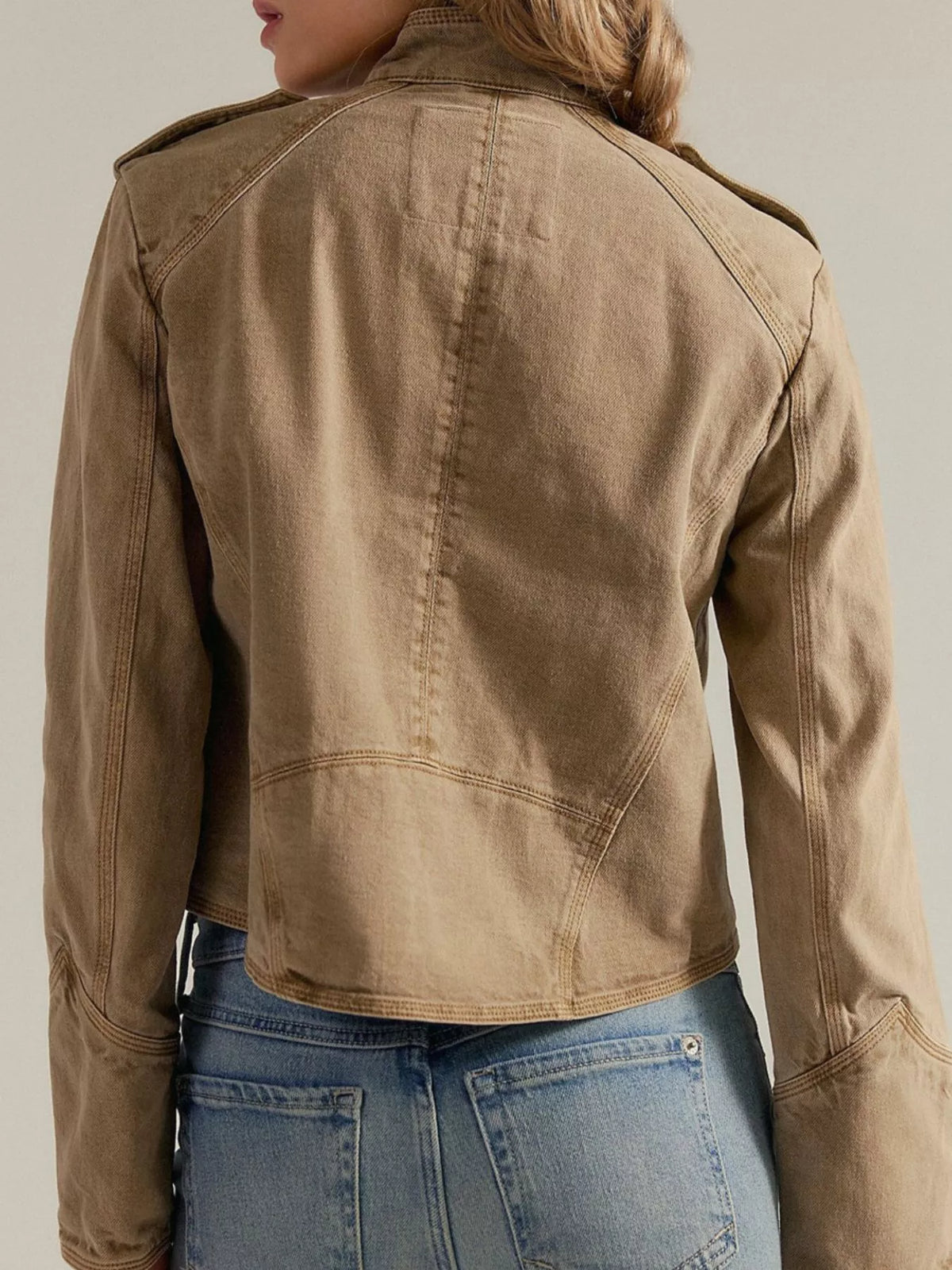 Cropped Military-Inspired Jacket - Premium variable from Tooksie - Just $81.99! Shop now at Tooksie