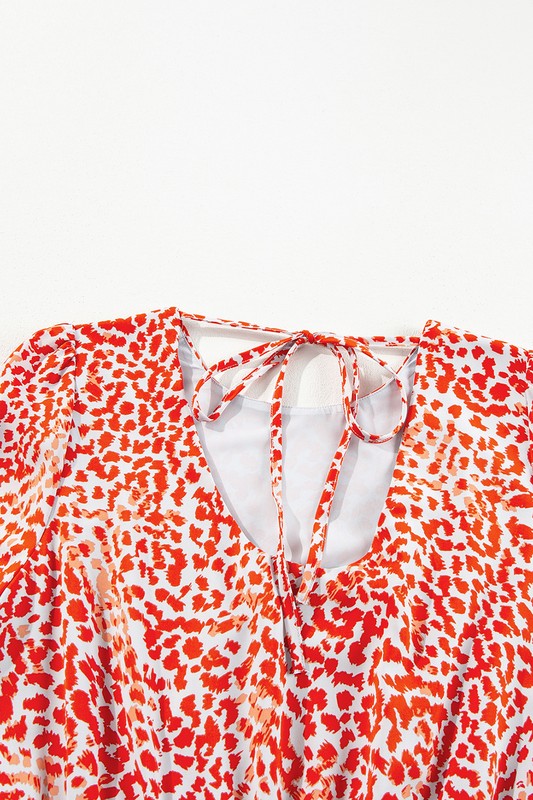 Red Leopard Print Mini Dress - Premium variable from Tooksie - Just $53.99! Shop now at Tooksie