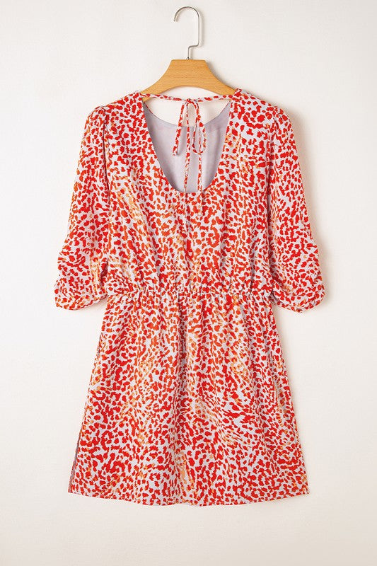 Red Leopard Print Mini Dress - Premium  from Tooksi - Just $53.99! Shop now at Tooksie