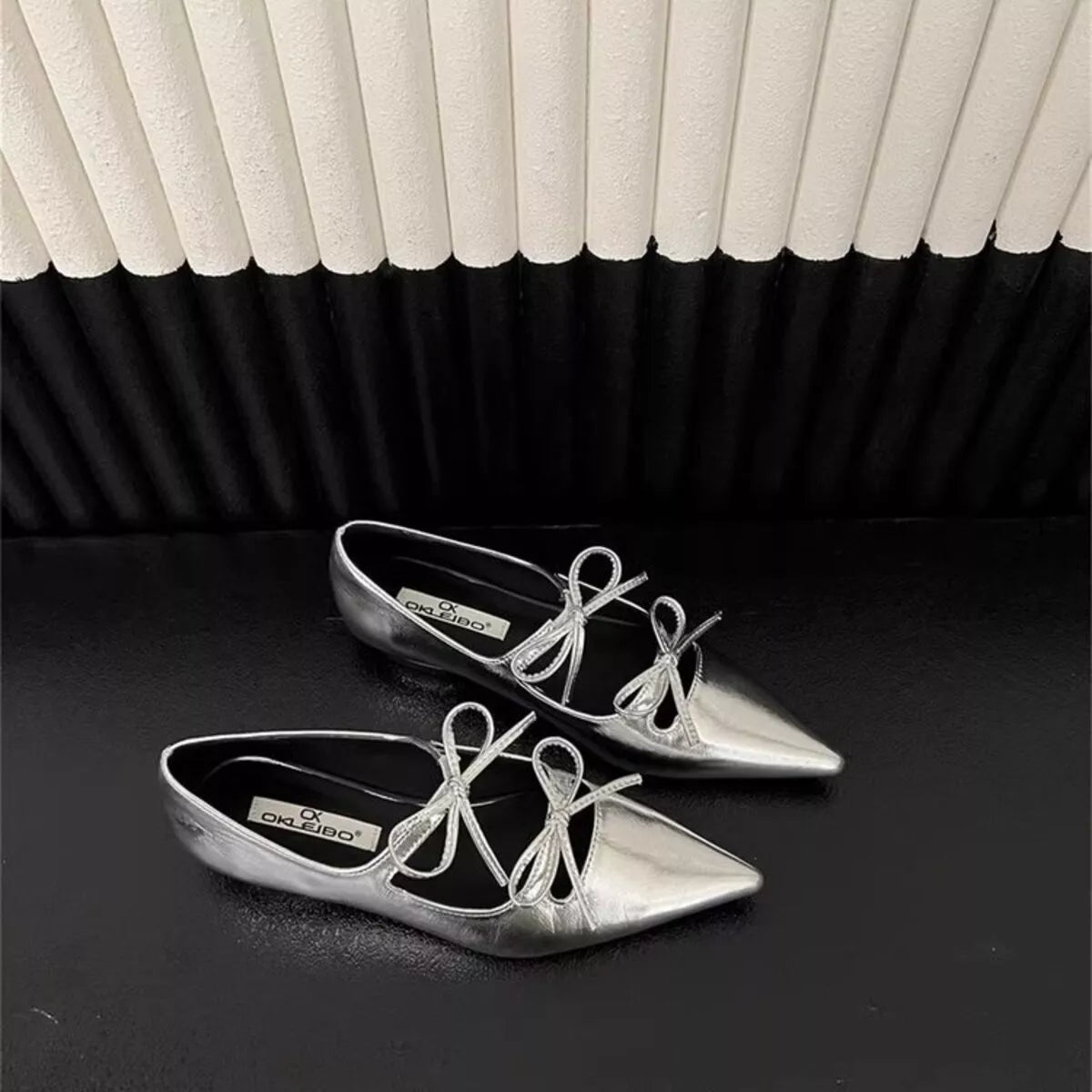 Bow Pointed Toe Flats - Premium variable from Tooksie - Just $62.99! Shop now at Tooksie