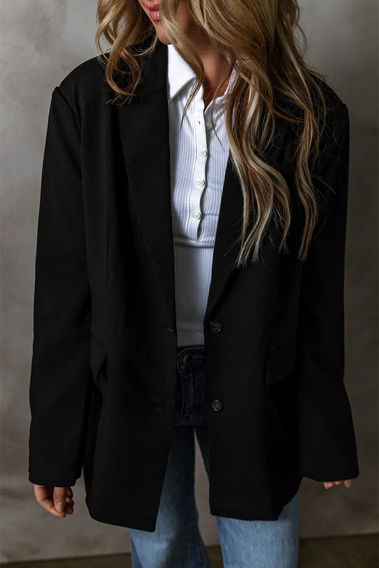 Button Up Long Sleeve Blazer - Premium variable from Tooksie - Just $75.99! Shop now at Tooksie