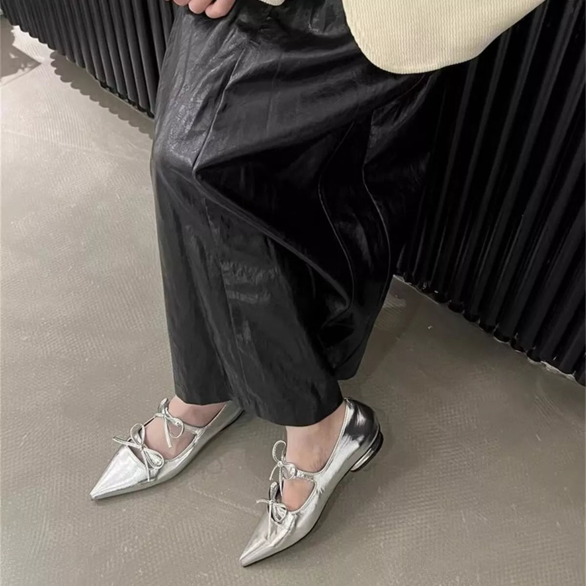 Bow Pointed Toe Flats - Premium variable from Tooksie - Just $62.99! Shop now at Tooksie