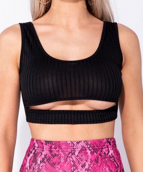 Cutout Crop Tank Top - Premium variable from Tooksie - Just $10.99! Shop now at Tooksie