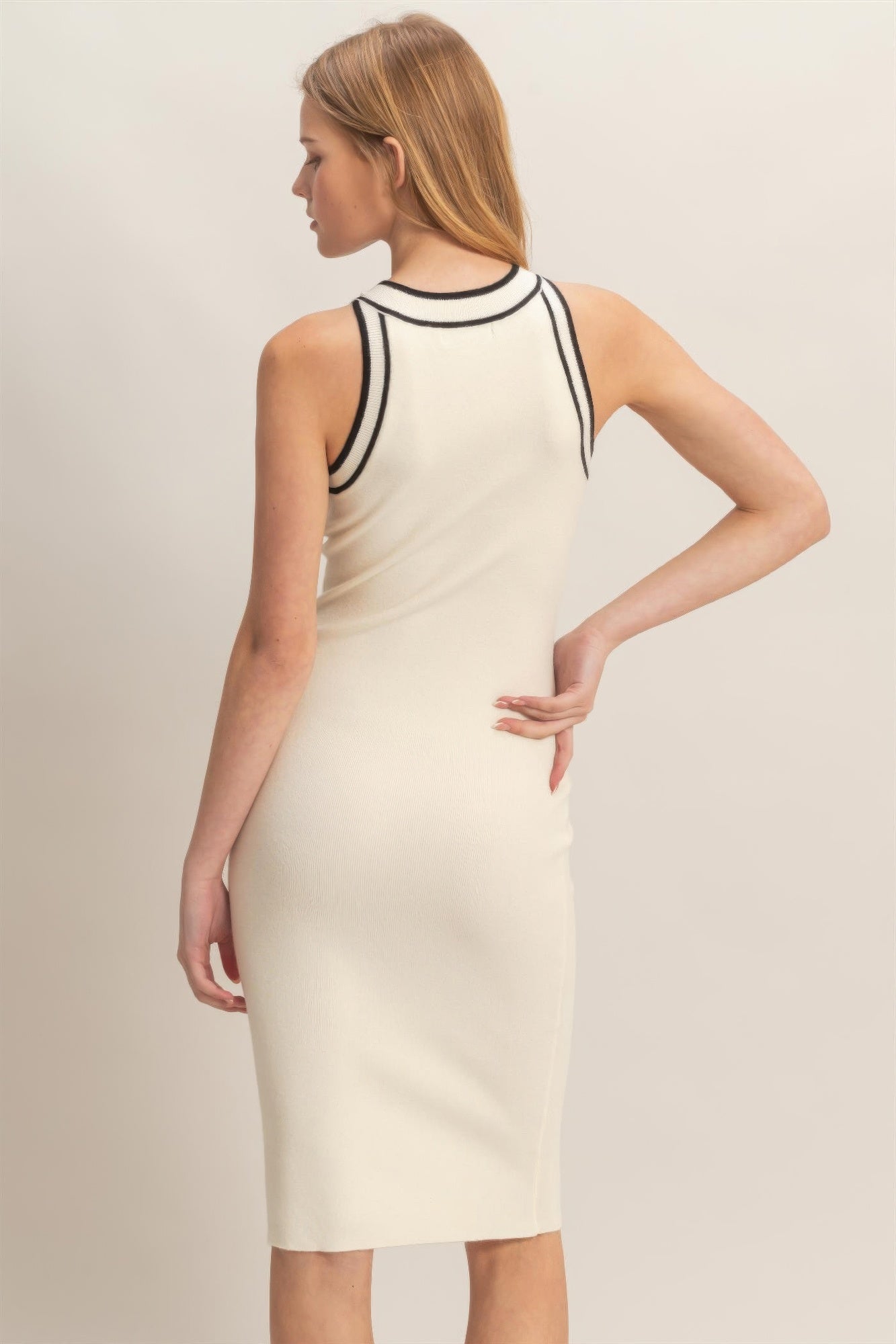 Ivory Ribbed Sleeveless Dress - Premium variable from Tooksie - Just $41.99! Shop now at Tooksie