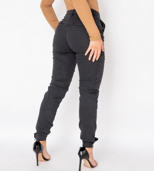 Charcoal Cargo Jeans - Premium variable from Tooksie - Just $39.99! Shop now at Tooksie