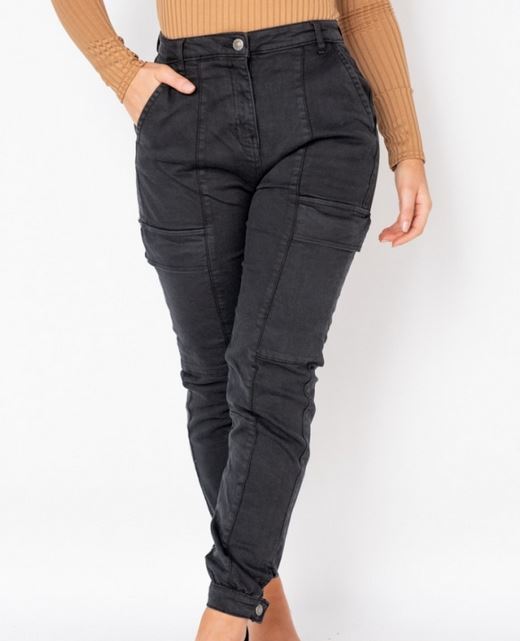 Charcoal Cargo Jeans - Premium variable from Tooksie - Just $39.99! Shop now at Tooksie