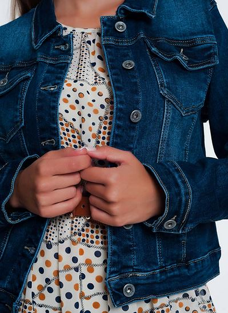 Mid Wash Denim Jacket - Premium variation from Tooksie - Just $44.99! Shop now at Tooksie