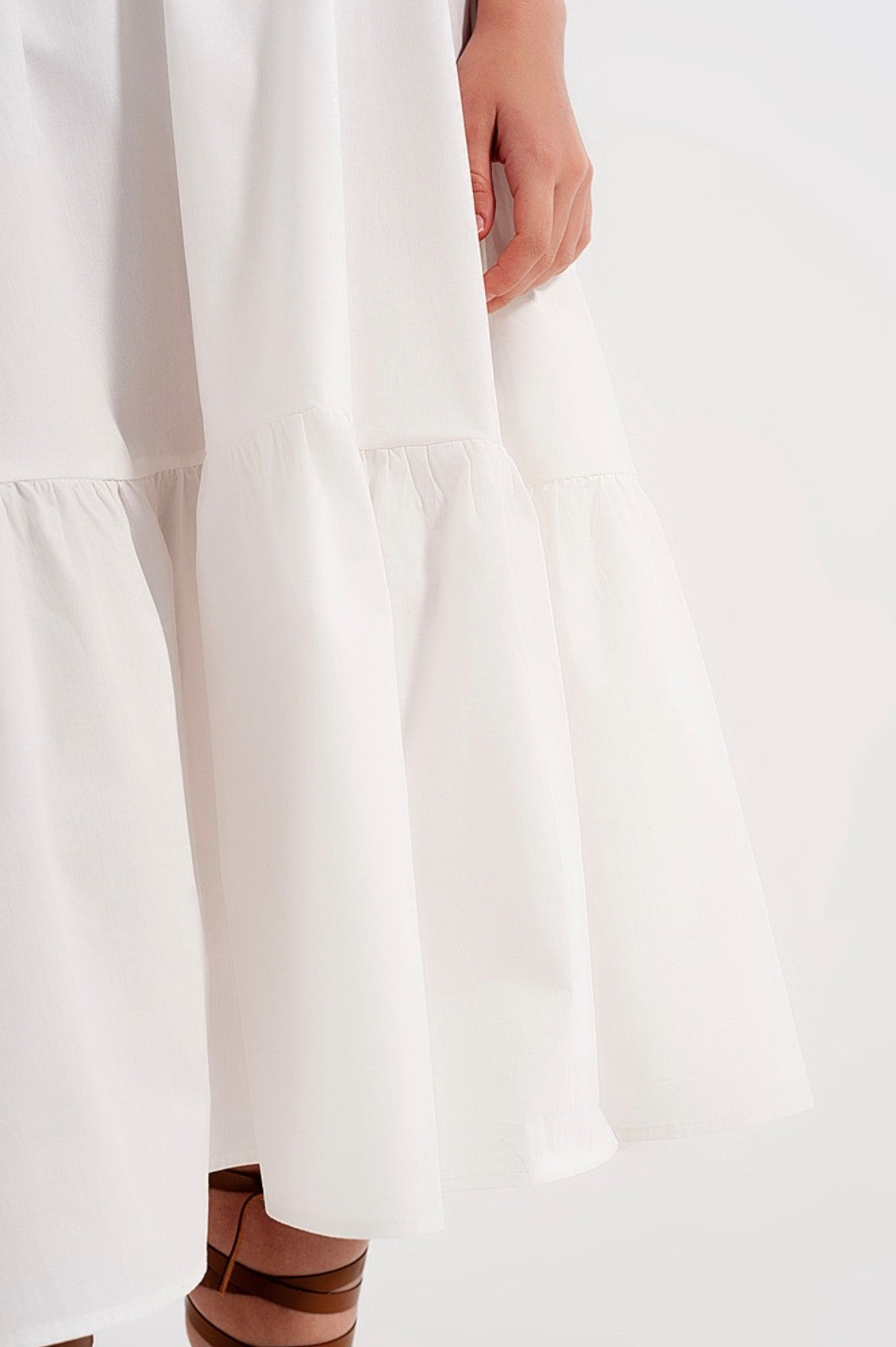 White Smocked Bodice Dress - Premium variable from Tooksie - Just $42.99! Shop now at Tooksie