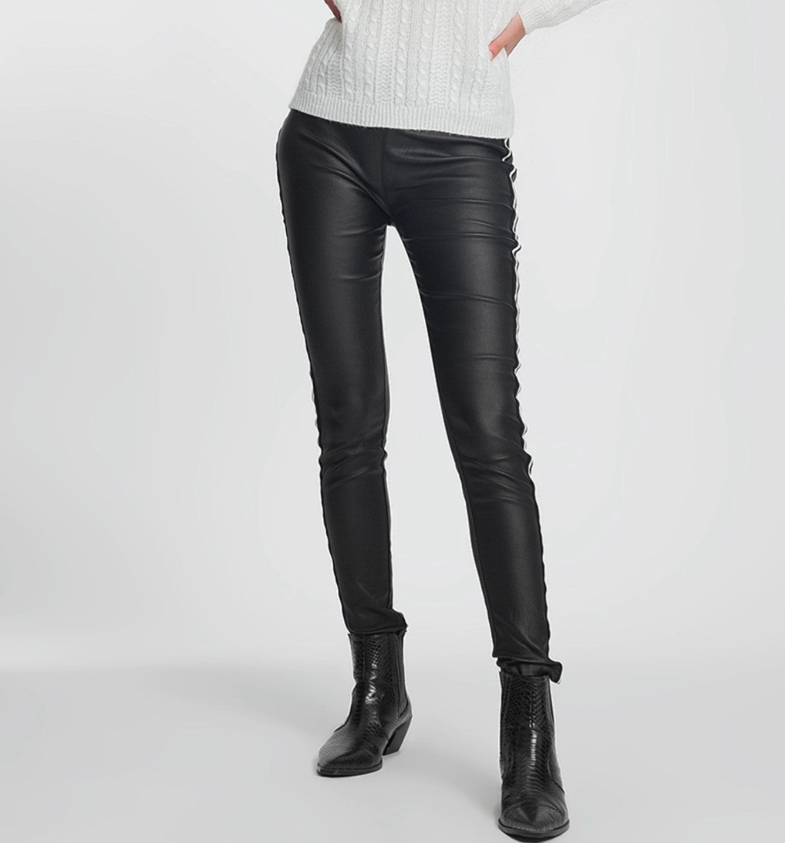 Black Faux Leather Leggings - Premium variable from Tooksie - Just $41.99! Shop now at Tooksie