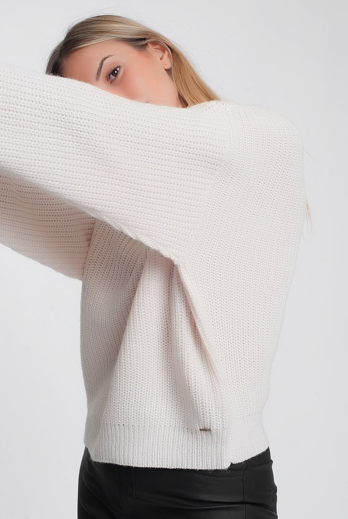 Ivory Knitted Sweater - Premium variable from Tooksie - Just $39.99! Shop now at Tooksie