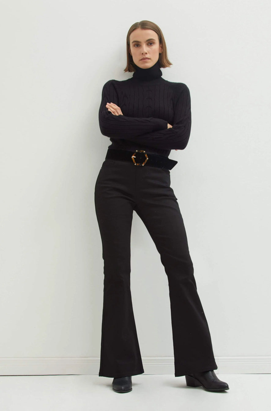 Black Boot Cut Trousers - Premium variable from Tooksie - Just $35.99! Shop now at Tooksie