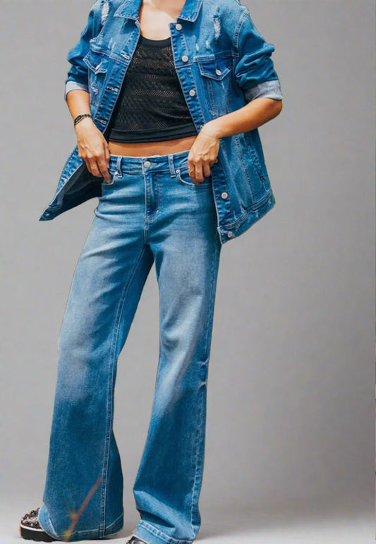 High Waisted Wide Leg Jeans - Premium variation from Tooksie - Just $45! Shop now at Tooksie